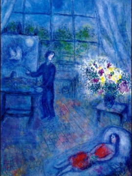 Artist and His Model contemporary Marc Chagall Oil Paintings
